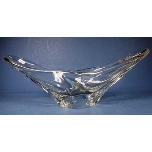 ◉Daum france bowl◉ Vtg Signed Daum of France Crystal Clear Art Glass Bowl W