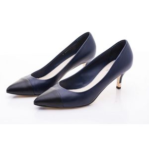 Chanel Navy and Black Court Shoes with Gold Detail - Footwear - Costume ...