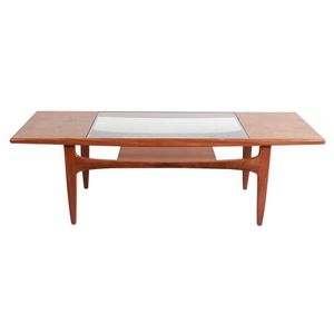 G Plan Teak Coffee Table with Glass Top and Magazine Base - British ...