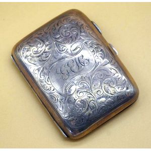 Monogrammed George V Silver Cigarette Case - Smoking Accessories ...