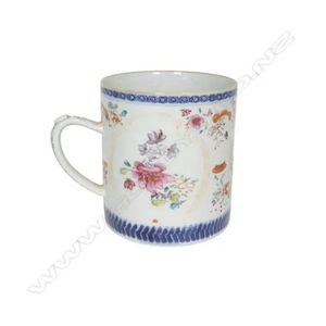 A large late 18th century Chinese famille rose mug, of wide…