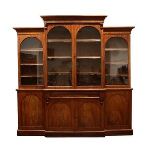 An large Victorian mahogany four door breakfront bookcase,&hellip;