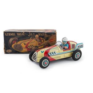 Vintage Toy Die Cast Model Mini Louis Marx 500 Type Racer Blue Racing Car  1960s Original Packaging