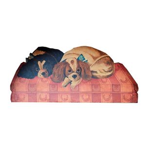 Painted puppy 'dummy board', 20th century, width 83 cm.…