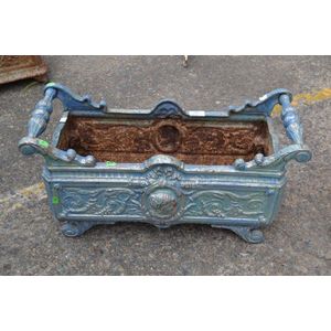 Antique French cast iron twin handled garden planter,cast in…