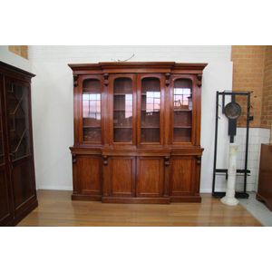 An impressive mahogany breakfront four door bookcase having&hellip;