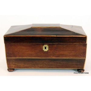 Late Regency Antique Mahogany hotsell Sarcophagus Shape Tea Caddy c1830