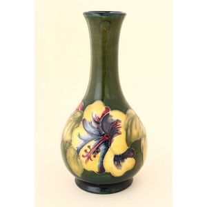 Moorcroft Vase Of Pear Form Decorated With Trailing Hibiscus