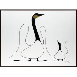 Benjamin Chee Chee (1944-1977), (untitled snow goose and chick),…