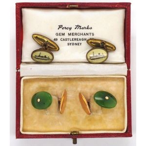 Two pair of cufflinks includes a pair of 9ct rose gold and…