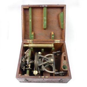 A Troughton Simms brass theodolite, in case, with silvered…