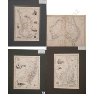 Four various hand coloured maps of Australia three by John…