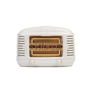Astor Mickey white bakelite mantel radio, 18 cm high, 28 cm…