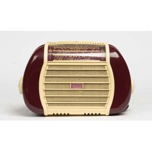 Kriesler Duplex Triple Throat burgundy and cream radio, 20 cm…