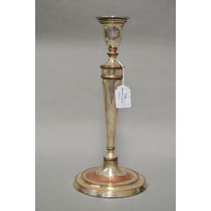 Georgian 'Old Sheffield Plate' candlestick, approx 33 cmH