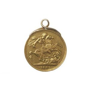 A Melbourne mint 1887 full sovereign, with soldered surmount,…