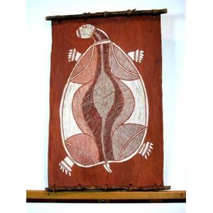 Neville Naraldol turtle natural ochres on bark Western Arnhem…