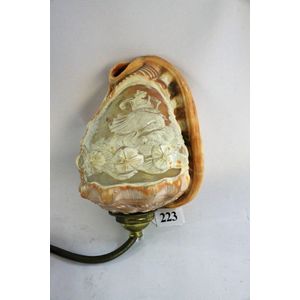 Victorian Conch Shell Light with Nude Harpist Cameo - Cameo shell ...