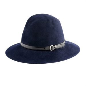Loewe, Fedora hat; styled in navy wool felt, featuring slim&hellip;