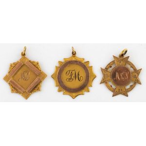 Three antique Australian 9ct gold fobs, early 20th century, 8.5&hellip;