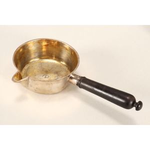 18th century Russian silver and ebony ladle, hallmarked 84, St…