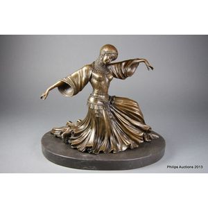 Chiparus, Demetre (1886-19479, after, an Eastern dancer, bronze,…