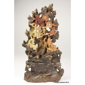 A Chinese soapstone carving, first half 20th century, the&hellip;