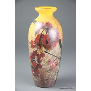 A Muller Freres, Luneville, ?Meres? etched and enamelled glass&hellip;
