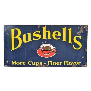 Large rectangular enamel Bushells Tea advertising sign, some…