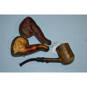 Antique Meerschaum Clay Pipes in Original Case - Smoking Accessories ...