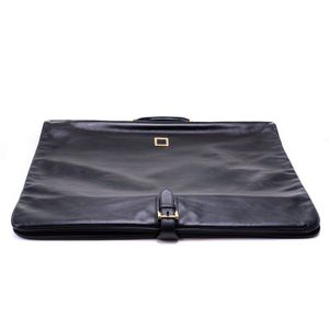 A leather travel case by Loewe., styled in black leather with…