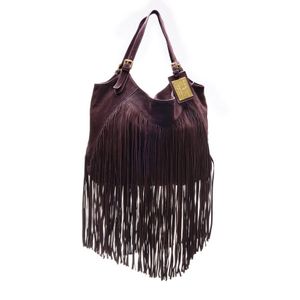 Ralph Lauren Suede Handbag with Tassel and Faux Fur - Handbags & Purses ...