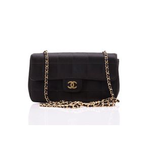 Black popular Flap Bag with detachable handheld chain, Hand Embroidered Flap Bag Embellished with Sand Stones