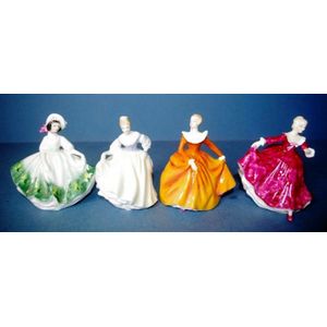 Four Royal Doulton Peggy Davies figures, including 'Fair Lady'&hellip;