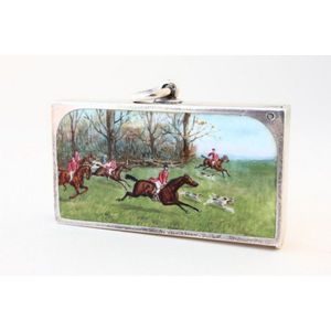 Late Victorian sterling silver and enamel vesta, case,…