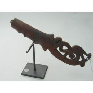 A Dayak rice Cutter on stand. Borneo, Indonesia. Length 18 cm