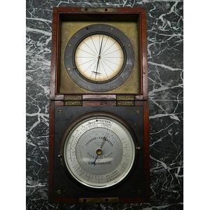 A very rare mahogany cased aneroid barocyclonometer or 'Typhoon…