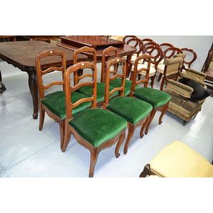 Fine set of six antique French Louis XV chairs in walnut (6)