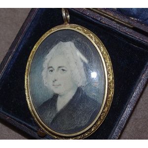Georgian handpainted portrait miniature on ivory in 8ct gold…