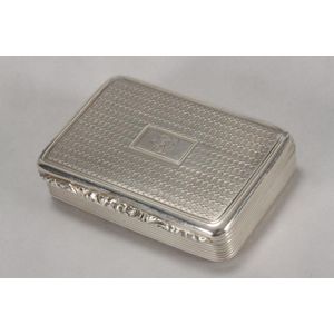 George IV sterling silver snuff box, hallmarked Birmingham,…