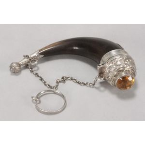 Victorian Scottish silver and gem set snuff mull, c.1870's,…