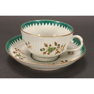 Chamberlain's Worcester Pattern 298 Coffee Cup and Saucer c1815
