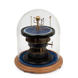 A brass and ebonised fusee movement orrery, after the antique,…