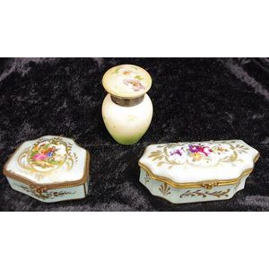 Vintage Sevres Style Trinket Box Trio - Sevres/Style - Ceramics