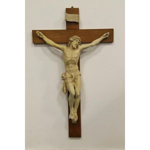 Vintage Plaster Crucifix on Wooden Cross (92cm) - Religious Objects ...