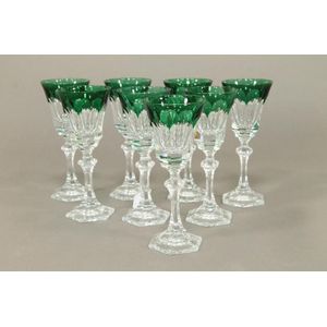 A set of eight fine heavy French Sevres crystal goblets with&hellip;