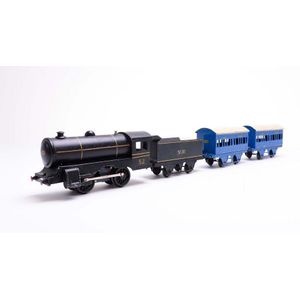 A Robilt clockwork train set consisting of a VR 0-4-0…
