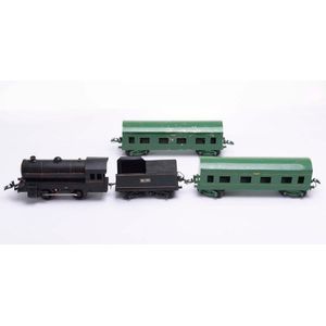 A Robilt boxed O gauge clockwork train set consisting of…