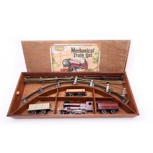A Robilt O gauge series 101 train set in wooden box consisting…