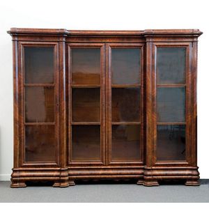Victorian mahogany inverted breakfront library bookcase with&hellip;